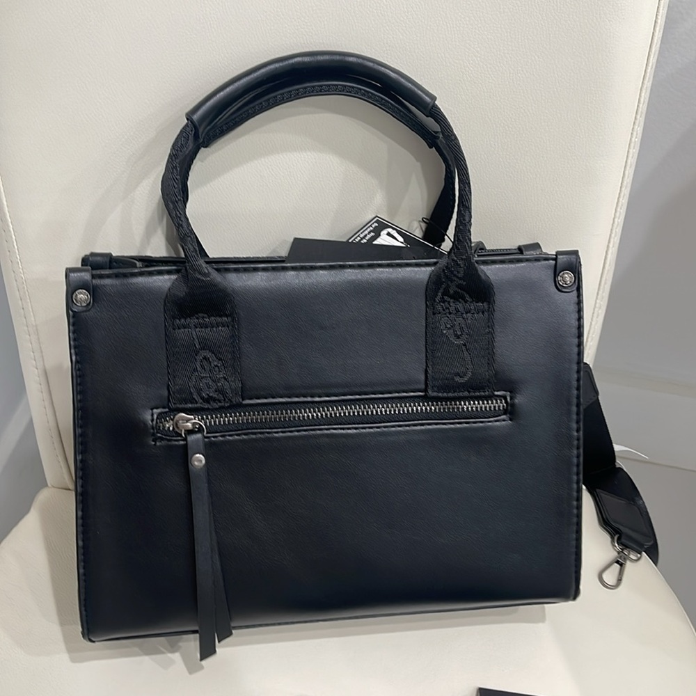 Ed Hardy Black Embossed Tiger Print Satchel Crossbody Bag &  Wallet/Wristlet - Picture 5 of 10